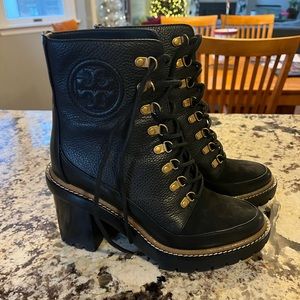 Tory Burch - black lug boots